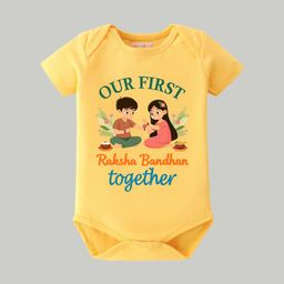 BLUSHES Infants Raksha Bandhan Theme Printed Pure Cotton Envelope Neck Onesie-image-61