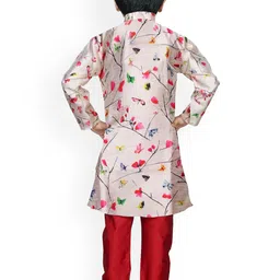 BAESD Boys Floral Printed Regular Dupion Silk Kurta with Pyjamas image 2