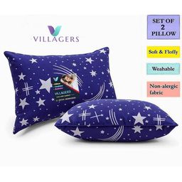 VILLAGERS Set of 2 Blue Polyester Pillows-image-31