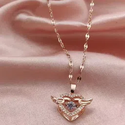 Wynona Rose Gold-Plated Heart Shaped Pendants With Chains-14