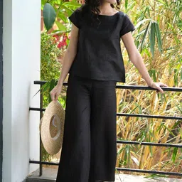 Creatures of Habit Boat Neck Linen Top With Trouser-picture-39