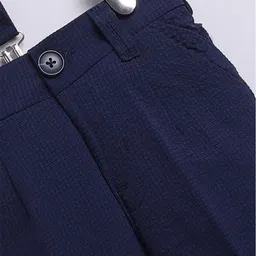 Little Collars Kids Checkered Suspender Shirt Pant Set-picture-57