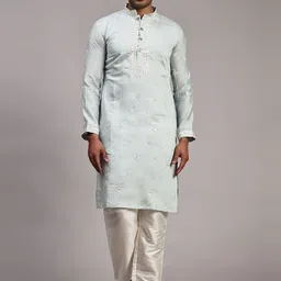 Rawayi Men Ethnic Motifs Embroidered Chikankari Kurta-picture-41