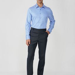 FASHION FORMAL Men Classic Fit Spread Collar Micro Checked Cotton Formal Shirt-picture-15