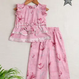 The Magic Wand Girls Printed Top with Trousers-image-81