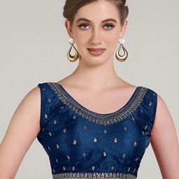 HERE&NOW Embroidered Sleeveless Saree Blouse-image-42