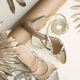 Tao Paris Women Embellished Stiletto Heel Leather Sandals-image-91