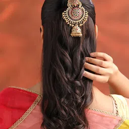 Yellow Chimes Bridal Gold-Plated Juda Bun Pin Head Jewellery-22
