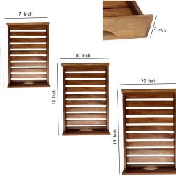 womenium craft Wooden Serving Multipurpose Handmade & Handcrafted Rectangular Serving Tray Tray Serving Set image 5