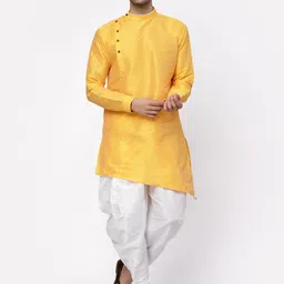 TS LIFESTYLE Men Regular Dupion Silk Kurta with Dhoti Pants-picture-16