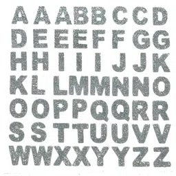 Comet Busters Silver Toned Printed Self-Adhesive Alphabet Wall Sticker-53