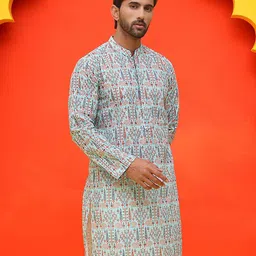 Anouk Men Floral Embroidered Chikankari Floral Kurta-picture-10