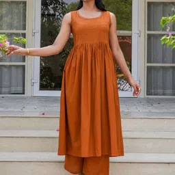 GAYRAA Women Solid Cotton Kurta with Palazzo-picture-12