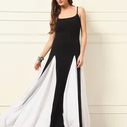 TANDUL Women Colourblocked Shoulder Straps Maxi Dress-picture-58