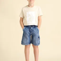 U.S. Polo Assn. Kids Boys Regular Fit Mid-Rise Denim Shorts-32
