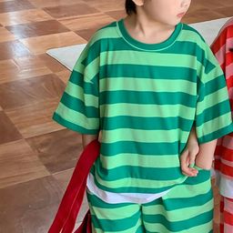 LULU & SKY Boys Striped Top with Shorts-image-50