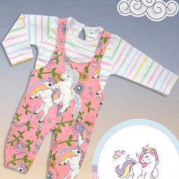 Babys Days Infants GirlsPrinted Cotton Dungaree With T-Shirt-22