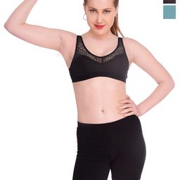 Halfspin Pack Of 2 Cotton Full Coverage Non Padded Sports Bra-picture-47