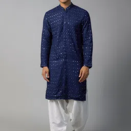 sven suits Men Ethnic Motifs Embroidered Regular Kurta with Patiala-picture-48