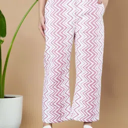 KALINI Women Zig-Zag Printed Relaxed High-Rise Coated Cotton Trouser-picture-7