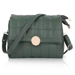 ADISA Women Embellished Solid PU Structured Sling Bag-29