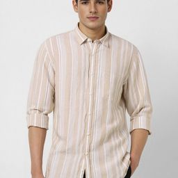 Peter England Casuals Men Slim Fit Opaque Striped Casual Shirt-image-32