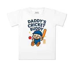 arvesa Daddy Cricket Buddy Printed Kids Tshirt-picture-23