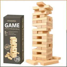 Classic Wooden Jenga Stacking Tower Game – 39 Janga Blocks for Kids & Adults Board Game Accessories-10