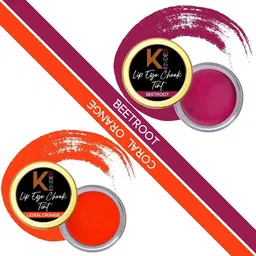 KINDED Set of 2 Creamy Matte Finish Lip Eye Cheek Tint 8 g Each - Beetroot & Coral Orange image 2