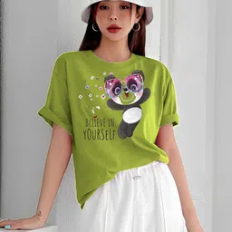 Kasendra Typography Round Neck Printed Polyester T-shirt-picture-22