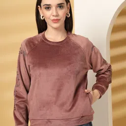 Thirty Threads Women Self Design Embellished Long Sleeve Pullover Sweatshirt-picture-14