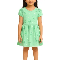 BURBN Girls Green Cotton Dresses-picture-40