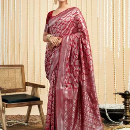 KALINI Woven Design Silk Blend Banarasi Saree-picture-52
