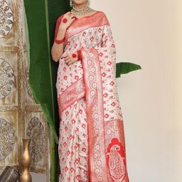 Astita Woven Design Zari Linen Blend Saree-image-94