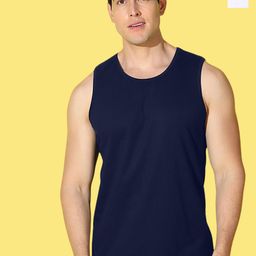 WOOSTRO Pack Of 2 Printed Super Combed Cotton Gym Vests VWS26(HARD WHITE)(PLAIN NAVY)-image-91