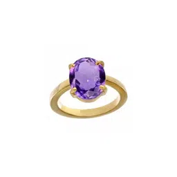 GenZcomplex Gold-Plated Brass Amethyst Finger Ring-93