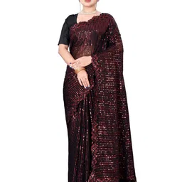 Hesika Embellished Sequinned Pure Georgette Banarasi Saree-picture-14