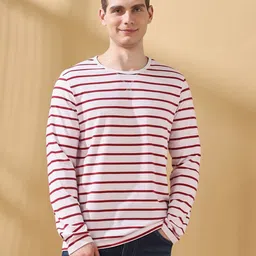 Dennis Lingo Men Striped Round Neck Cotton T-shirt-picture-45