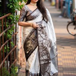 CaniBani Women Jacquard Silk Banarasi Saree-picture-21