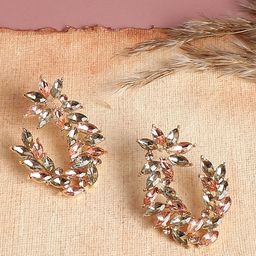 DressBerry Gold-Plated Artficial Stones Studded Contemporary Shaped Studs-image-90