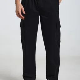 VOGAAN Men Relaxed Loose Fit Cargos Trousers-image-18