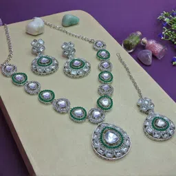 VATSALYA creation Women Green Jewellery Set-image-62