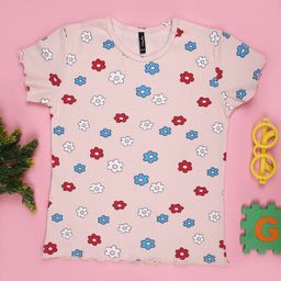 V-Mart Girls Cotton Printed Round Neck T-shirt-picture-49