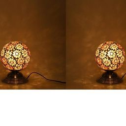 SOMIL Yellow Printed Glass Spherical Table Lamp-image-7