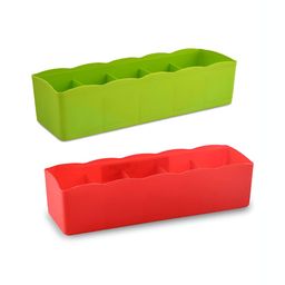 Aura Red & Green 2 Pieces Regular Grid Drawer & Stationery Organisers-29
