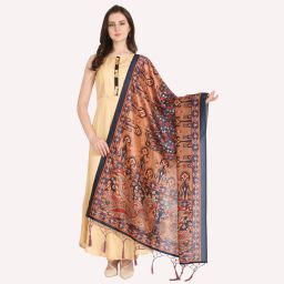 Pure Silk Printed, Self Design, Solid, Woven Yellow Women Dupatta-image-124