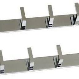Stainless Steel 6 Pin L Silver Cloth Hooks Hanger Hanging Key Clothes (Set Of 2) Door Hanger-18