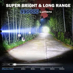 aubade Portable Long range Laser LED Kisan Torch + High Bright Side SMD Light DP-7324 Torch image 5