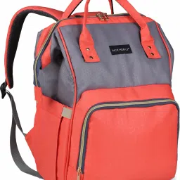 Stylish Babies Diaper Bagpack for Mothers (Orange & Gray) Backpack Diaper Bag, Messenger Diaper Bag(With 6 months warranty)-image-53