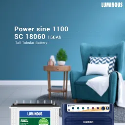 luminous Powersine 1100 Pure Sine Wave Inverter with SC 18060 150 Ah Tall Tubular Battery Pure Sine Wave Inverter image 2